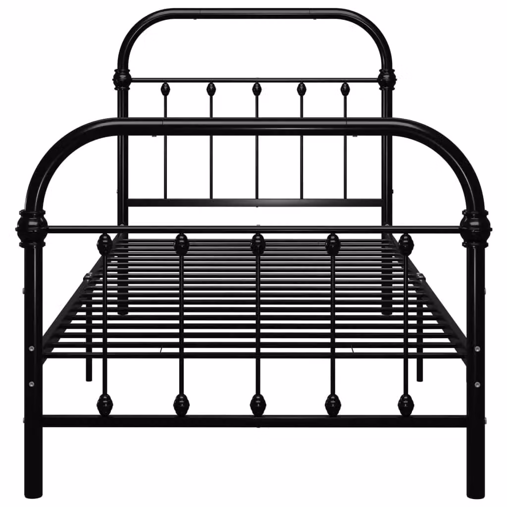 Berkfield Home Black Metal Bed Frame W/D/H: 90 x 200 cm – 2
