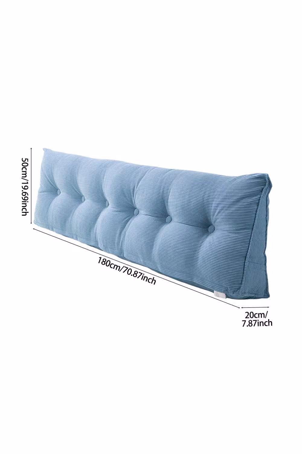 Garden Sanctuary Blue Corduroy Wedge Headboard Pillow with Removable Cover – 4