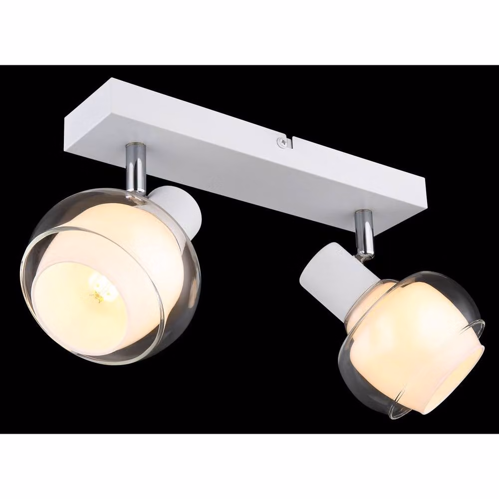 Netlighting Tokki Twin Ceiling Spotlight in White Matt with Transparent Glass Shades, 2x E14 – 4
