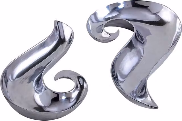 Homescapes Set of Two Silver Swirl Decorative Aluminium Bowls