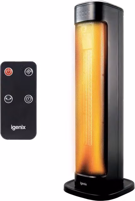 Igenix 2000W PTC Oscillating Tower Fan Heater with Remote Control and Timer, Black – 2