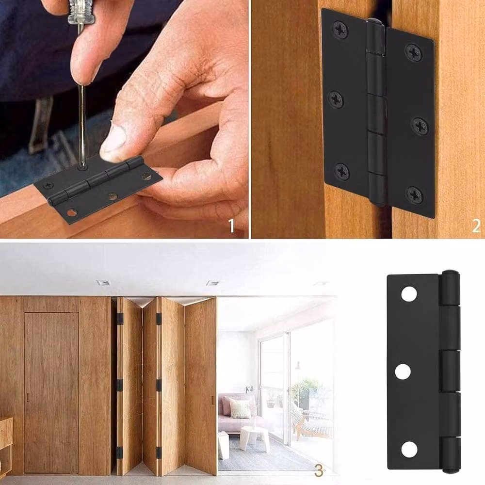 SPETLEK 10 Pack of Matt Black Steel Butt Hinges for Internal Doors – 4