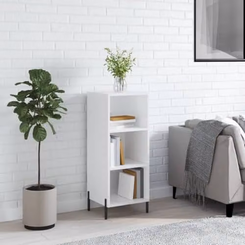 vidaXL High Gloss White Sideboard in Engineered Wood W/D/H: 34.5 x 32.5 x 90 cm – 1