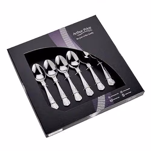 Arthur Price Kings Polished Stainless Steel Teaspoon Set of 6 in Silver – 3
