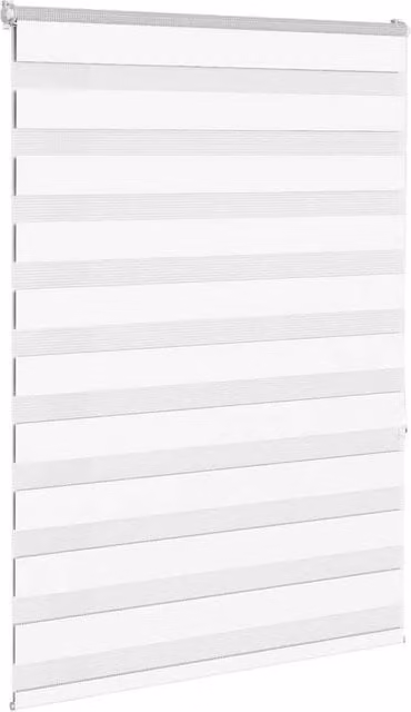Berkfield Home Elegant Zebra Blind in White, W: 105 cm, H: 150 cm