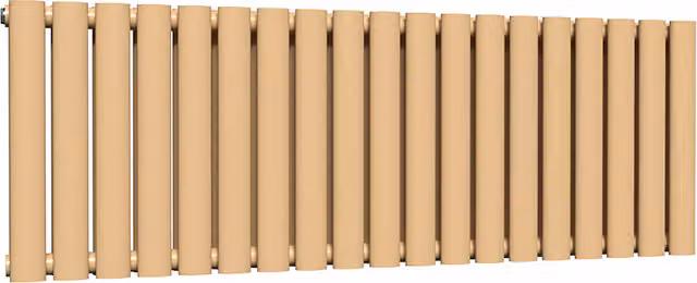 Lux Heat Oval Horizontal Double Radiator in Caramel Fudge, W: 114 cm, H: 40 cm