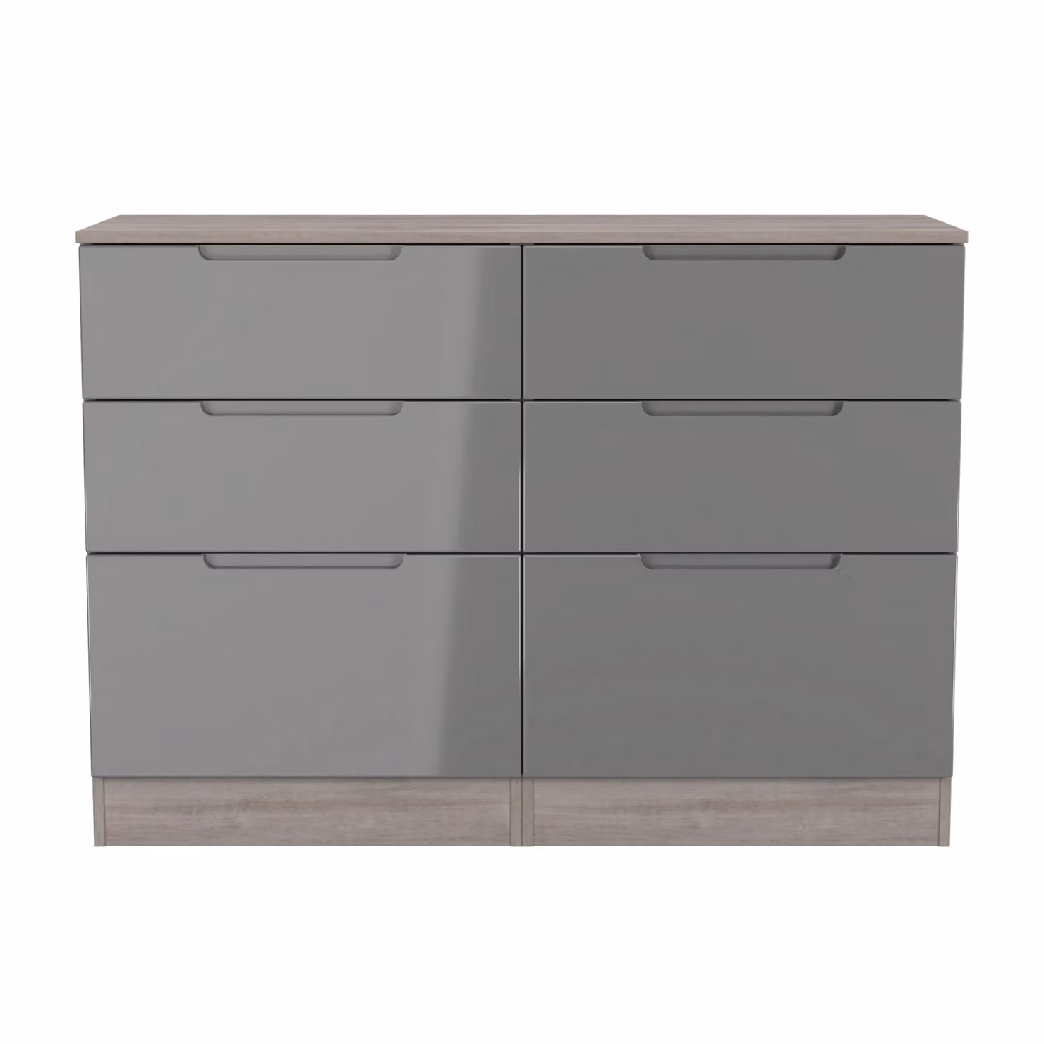 2 U Lucca Ready Assembled 6 Drawer Wide Chest in Grey – 2