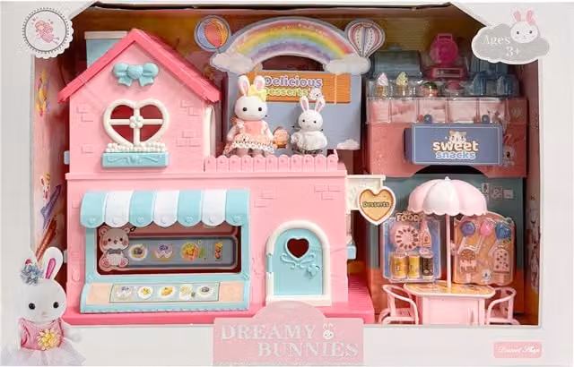 Dreamy Bunnies Dessert Shop Playset in Pink