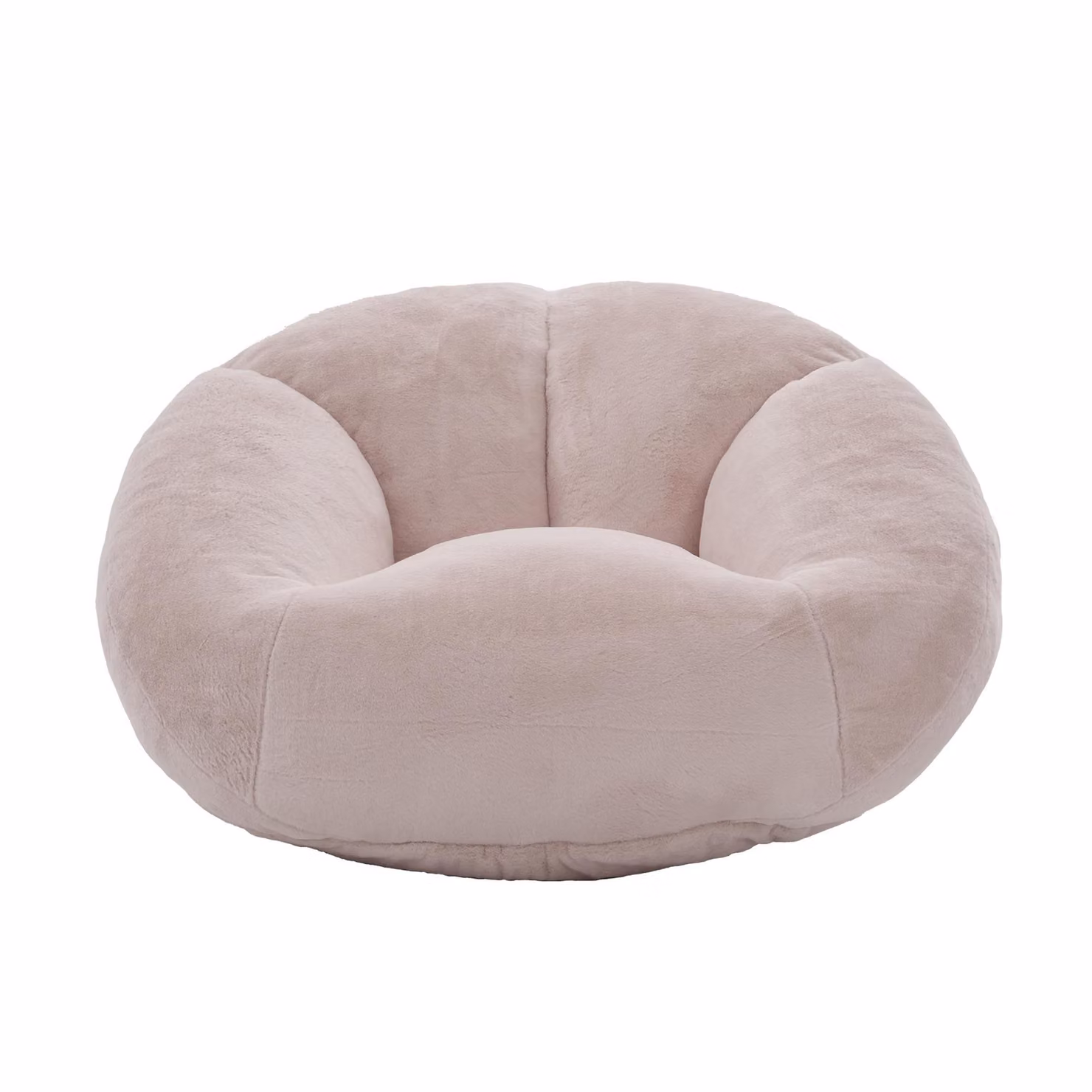 Aosom UK Shell-Shaped Bean Bag Chair with Memory Foam Filling and Removable Faux Fur Cover, Pink, W/D/H: 90 x 100 x 57 cm – 2