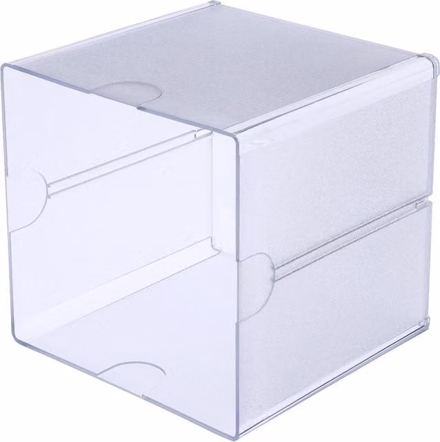 Deflecto Transparent Multi-Compartment Plastic Desktop Storage Cube