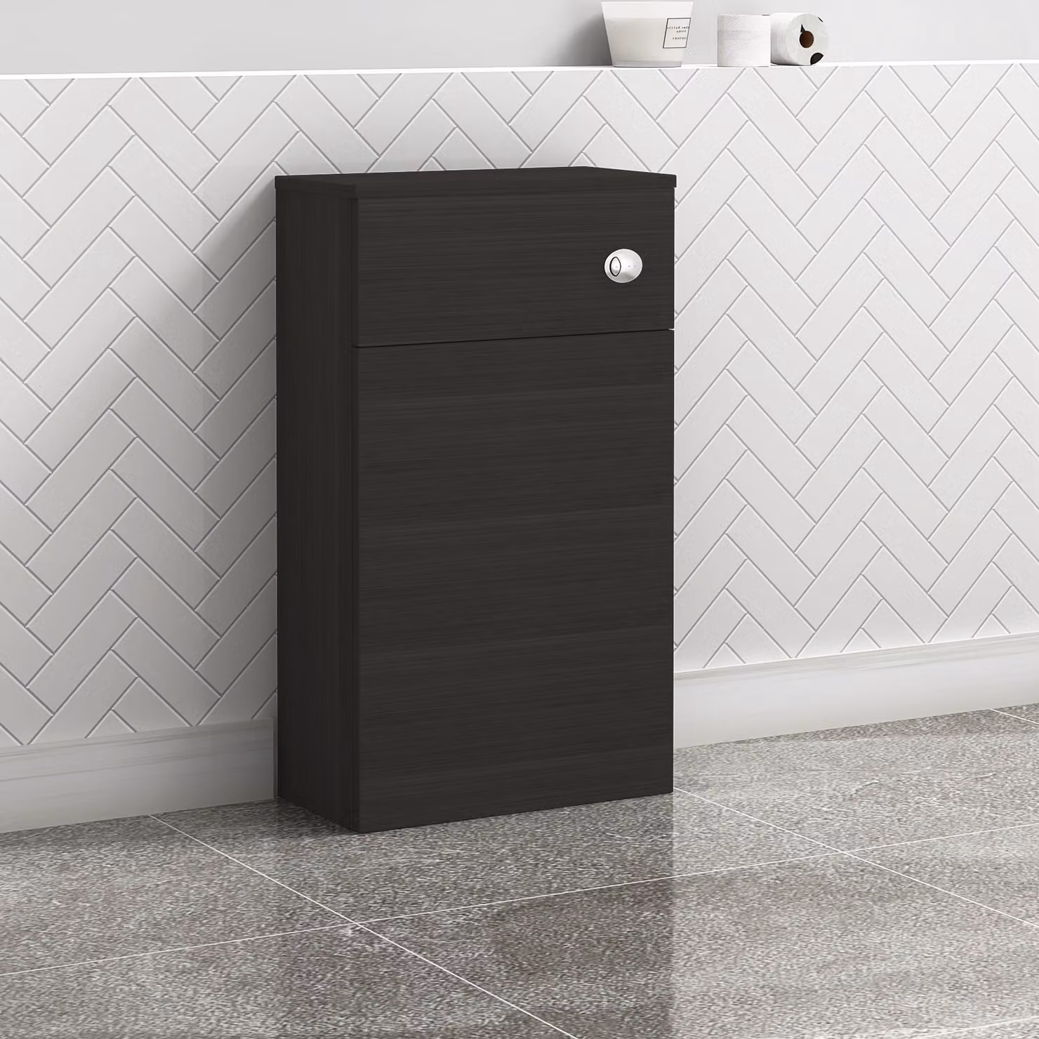 Royal Bathrooms Turin Back to Wall Toilet Unit, Hale Black, Width: 50 cm
