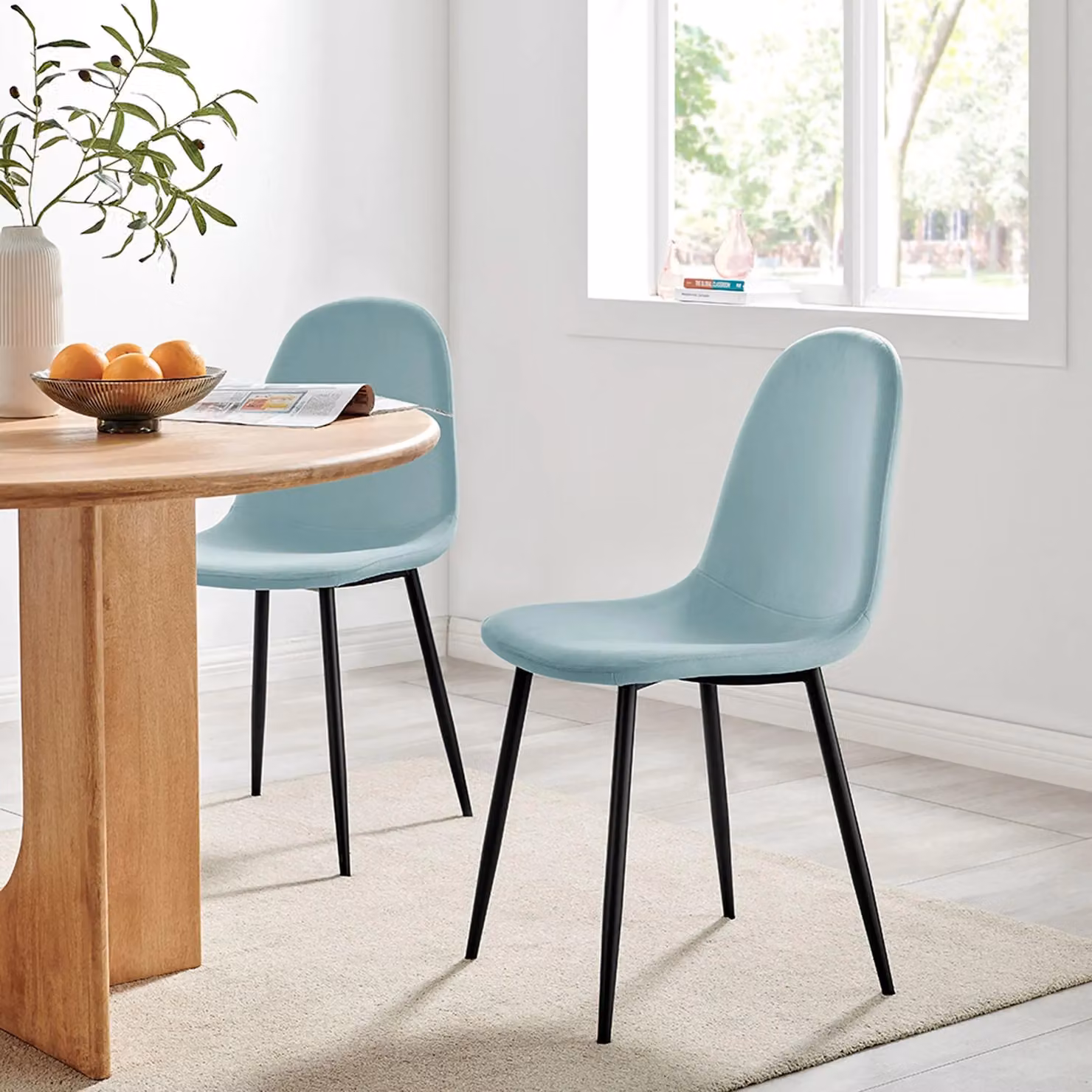 Bravich LTD Ron Blue Velvet Dining Chairs, Pack of 4 – 2
