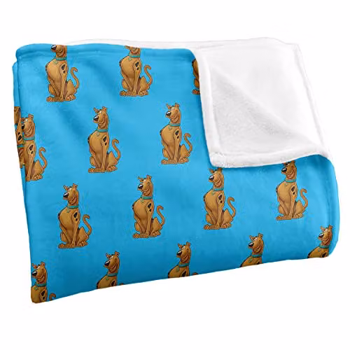 LOGOVISION Scooby Doo Character Pattern Super Soft Fleece Throw Blanket, Multicolour and White, W: 152 cm, D: 127 cm – 2
