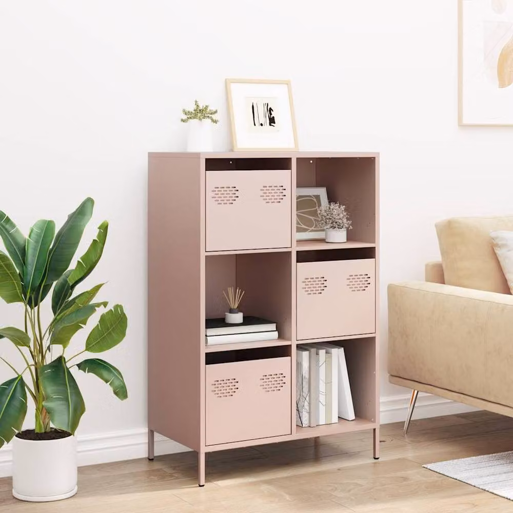 Berkfield Home Pink Metal Highboard W/D/H: 68 x 39 x 103.5 cm – 2