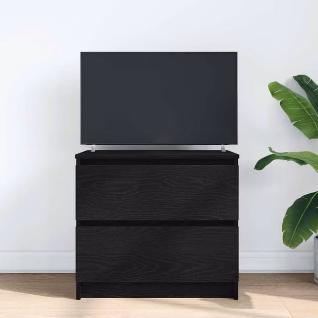 Berkfield Home Modern Black Matt TV Cabinet in Engineered Wood W/D/H: 60 x 35 x 54 cm – 1