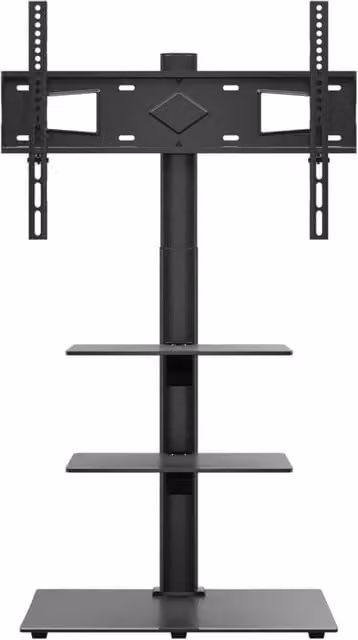 Berkfield Home Modern 3-Tier Corner TV Stand in Black with Glass and Metal Finish, W/D/H: 128.5 x 66.0 x 38.0 cm – 1