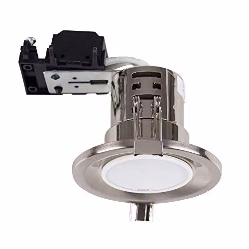 ValueLights Modern Fire Rated LED Downlight Ceiling Light Fitting, Chrome, Pack of 6 – 1