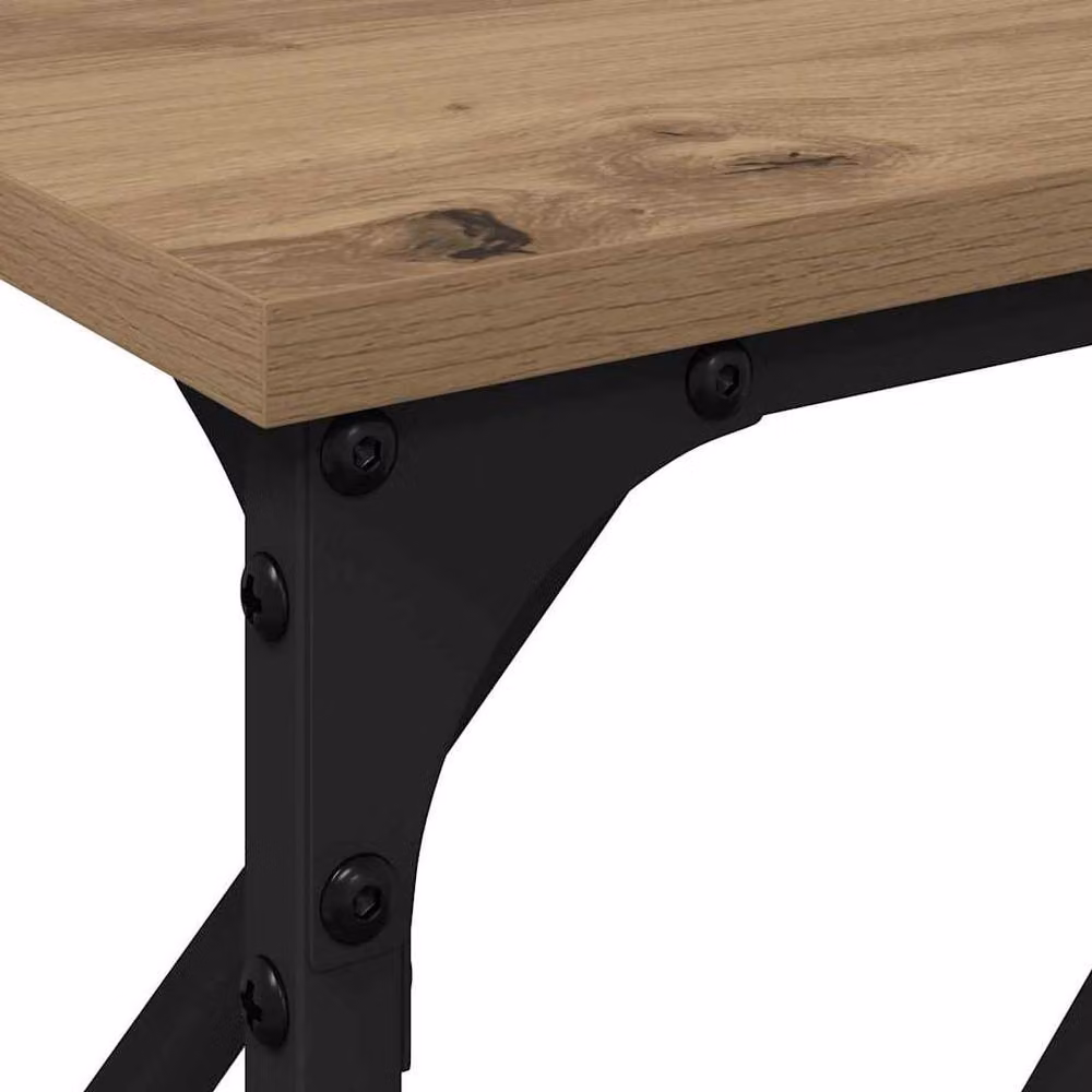 Berkfield Home Artisan Oak Console Table in Brown, W/D/H: 180 x 23 x 75 cm – 2
