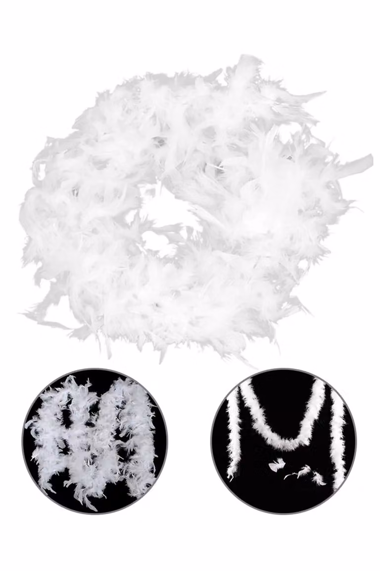 Living and Home White Feather Vine 2m for Christmas Tree and Party Decoration