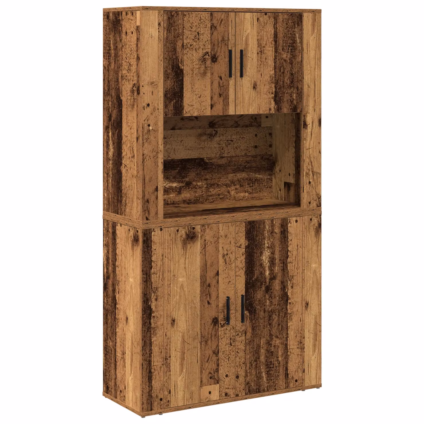 Berkfield Home Old Wood Highboard in Brown, W/D/H: 80 x 33 x 150 cm – 2
