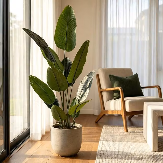 CASSILANDO Lifelike Artificial Bird of Paradise Plant, Green, Height: 152.4 cm – 1