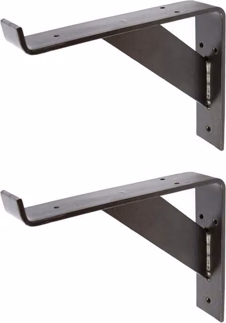 Hammer and Tongs Gallows Style Scaffold Board Shelf Bracket, Black, Pack of 2, Diameter: 24 cm