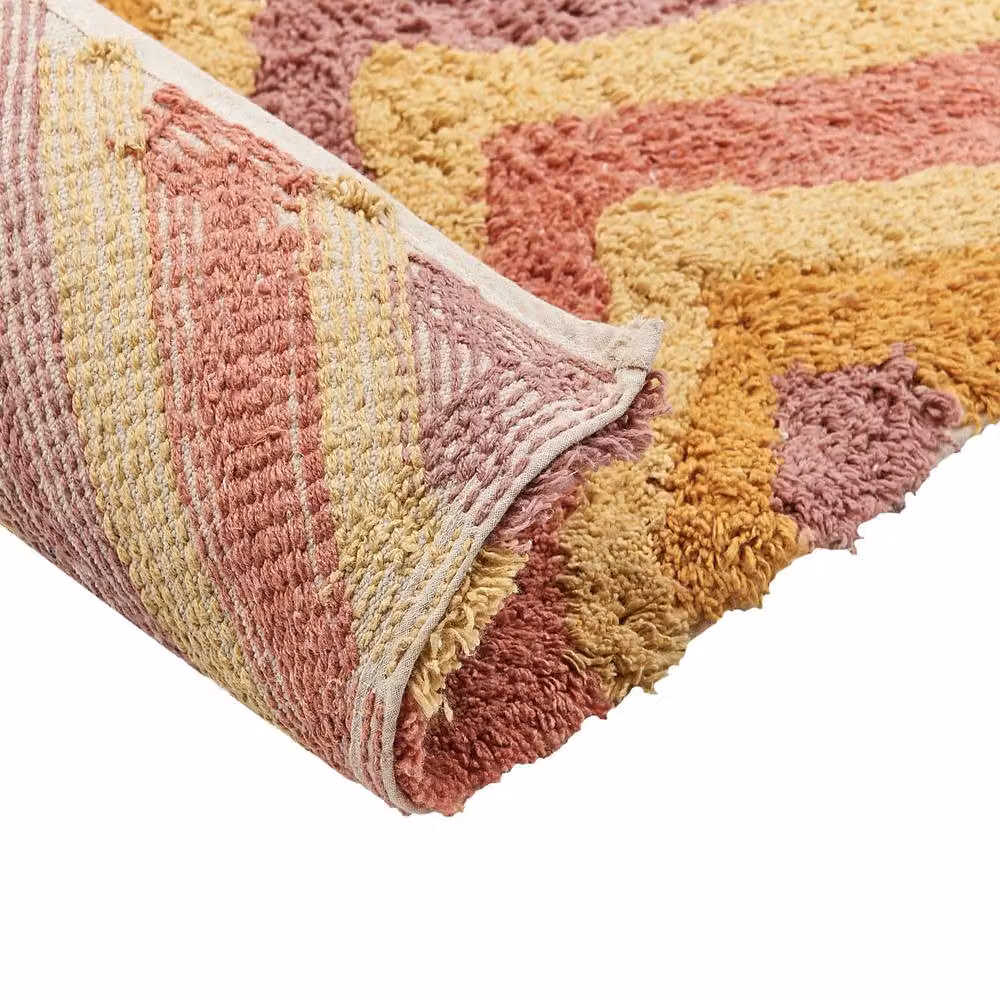 Wyld and Coco Multicolour Hand-Tufted Modern Abstract Cotton Area Rug W: 140 cm, D: 200 cm – 3