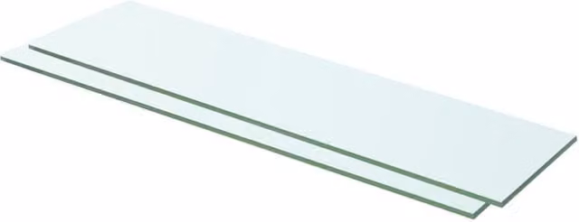 Berkfield Home Wall Mounted Glass Shelves, 2 Pack, Clear, W: 60 cm, D: 12 cm, H: 12 cm