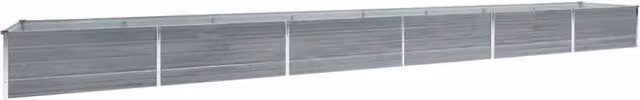 Berkfield Home Garden Galvanised Steel Raised Bed in Grey, W: 600 cm, D: 80 cm, H: 45 cm