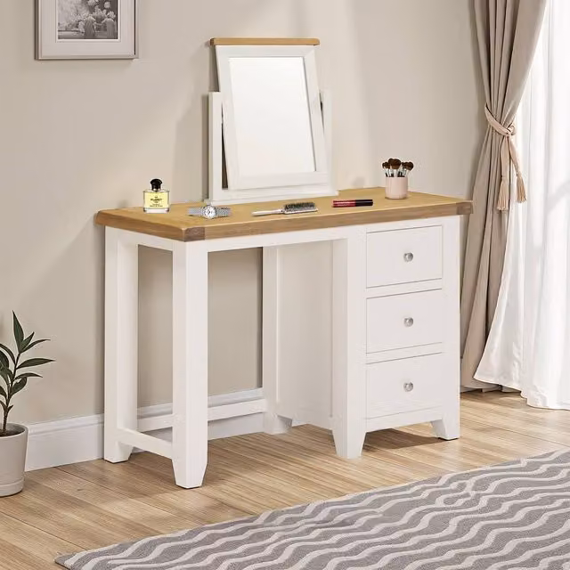 Seconique Windsor 3 Drawer Dressing Table in Ivory/Beige – 1