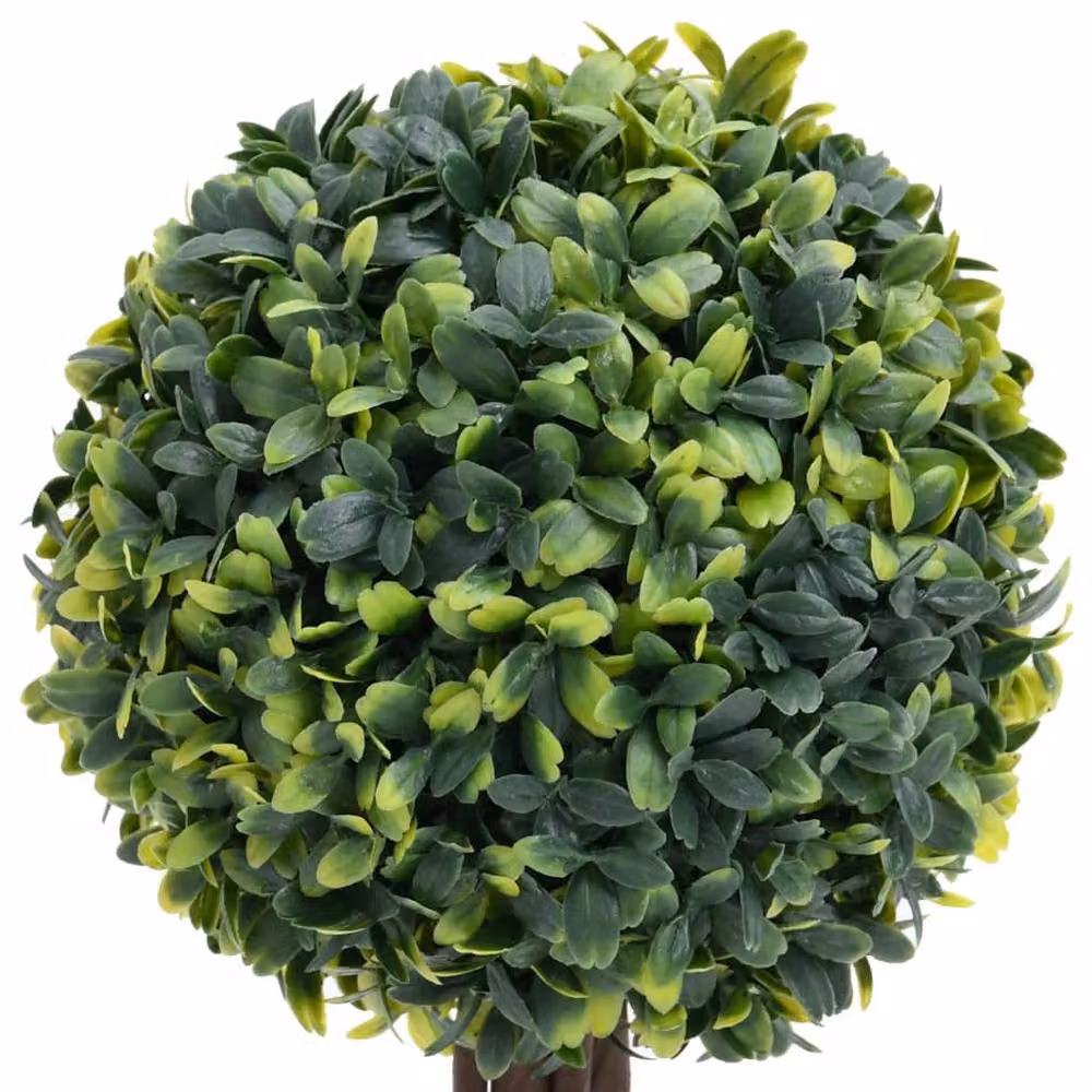 Berkfield Home Lush Artificial Ball Shaped Boxwood Plants with Pots, Green, 2 Pack, Height: 41 cm – 3