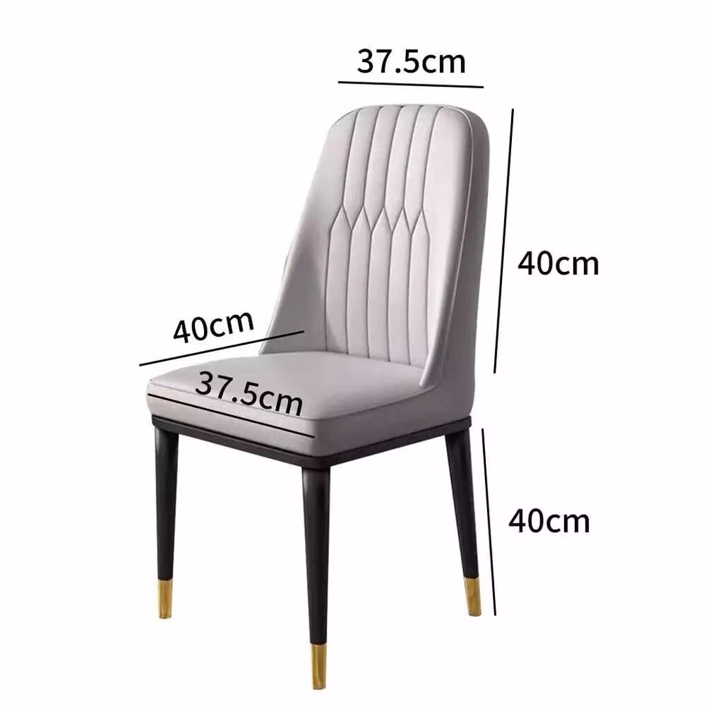 KORVIXA Set of 2 Grey Faux Leather High Back Padded Dining Chairs – 2