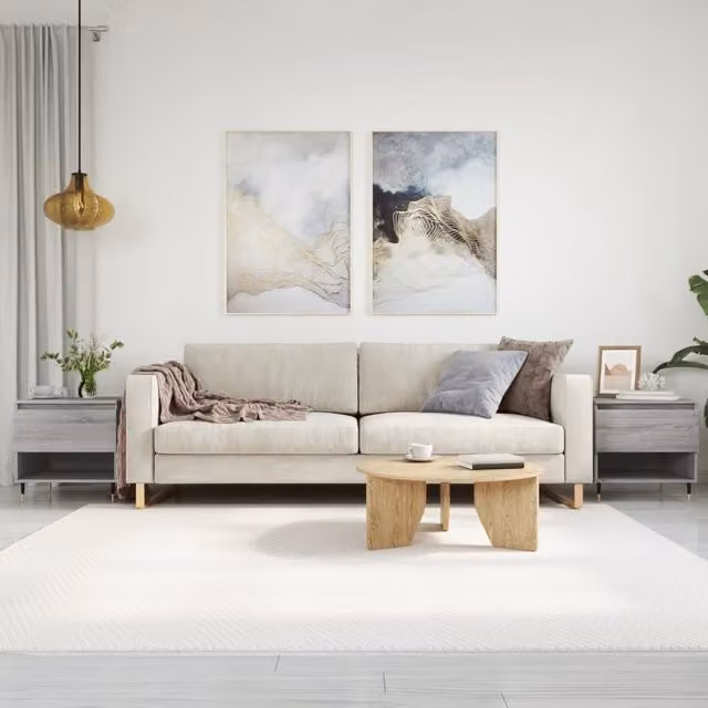 Berkfield Home Set of 2 Grey Sonoma Coffee Tables, W/D/H: 50 x 46 x 50 cm – 1