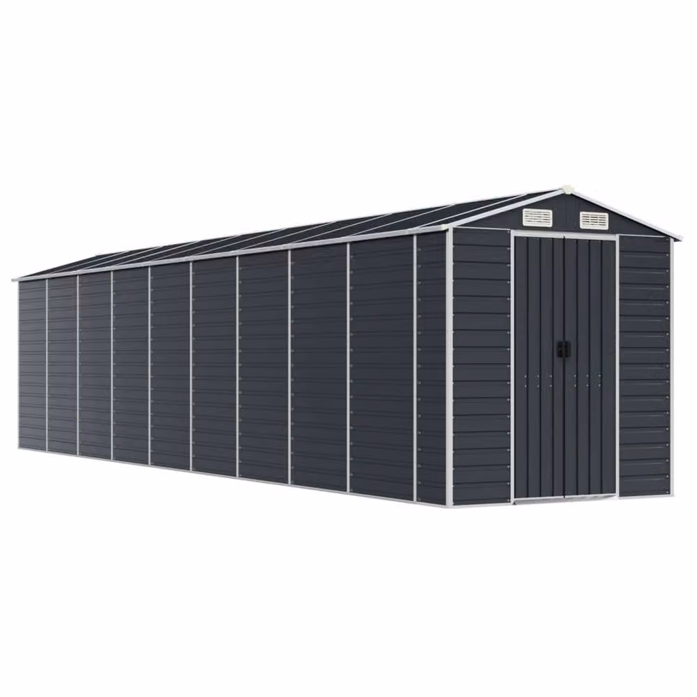 Berkfield Home Garden Shed in Anthracite Galvanised Steel, W/D/H: 191 x 810 x 198 cm – 3