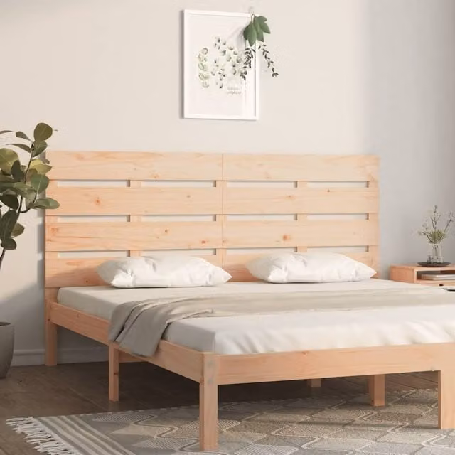 Berkfield Home Rustic Solid Wood Pine Headboard in Brown, W: 180 cm, D: 3 cm, H: 80 cm