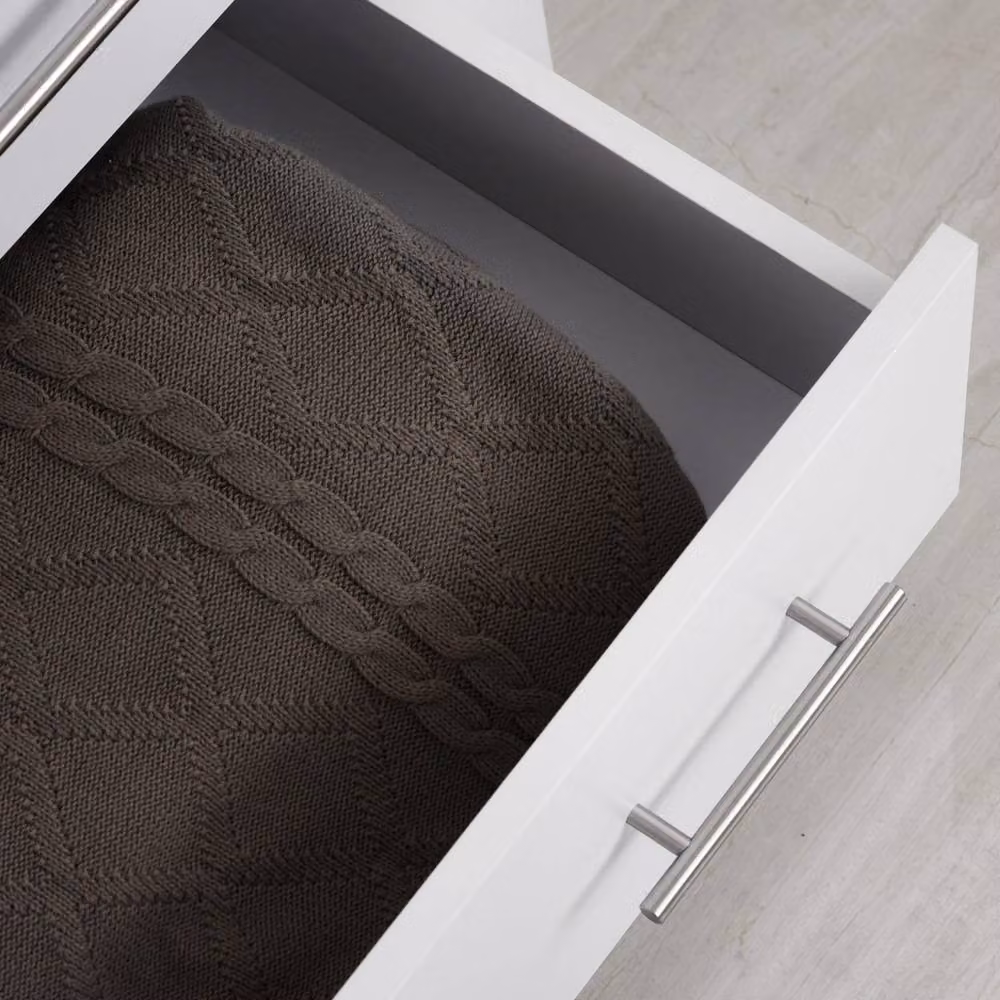 Wyld Haus Moyota 4 Drawer White Chest with Silver Metal Handles W/D/H: 92 x 33.5 x 90 cm – 3