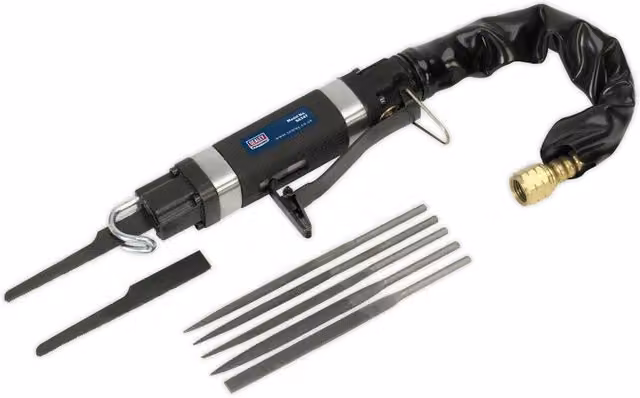 Loops Mini Reciprocating Air Saw and Needle File 1/4 inch BSP Pneumatic Bodyshop Panel Cutting Tool in Multicolour – 1