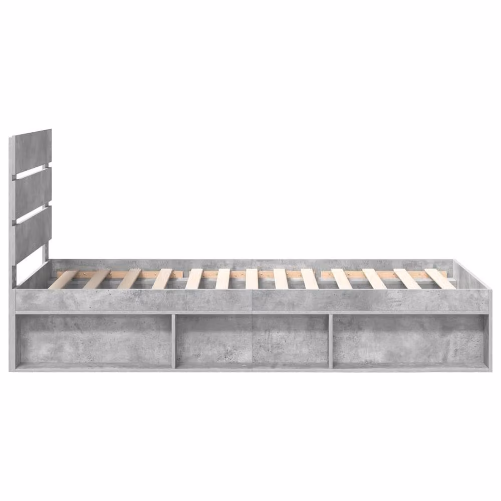 Berkfield Home Modern Bed Frame in Grey, Solid Pine and Engineered Wood, W/D/H: 90 x 190 cm – 2
