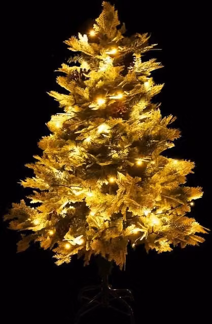 Berkfield Home Pre-lit Christmas Tree with Pine Cones, Green, Height: 150 cm