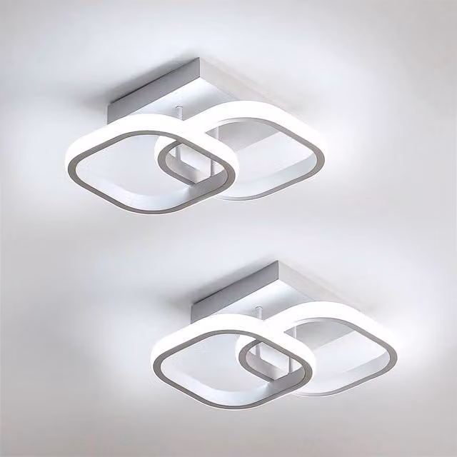 Pheashine White Square LED Ceiling Light, 22W, 6500K Cool White, W/D/H: 23 x 23 x 1 cm – 1