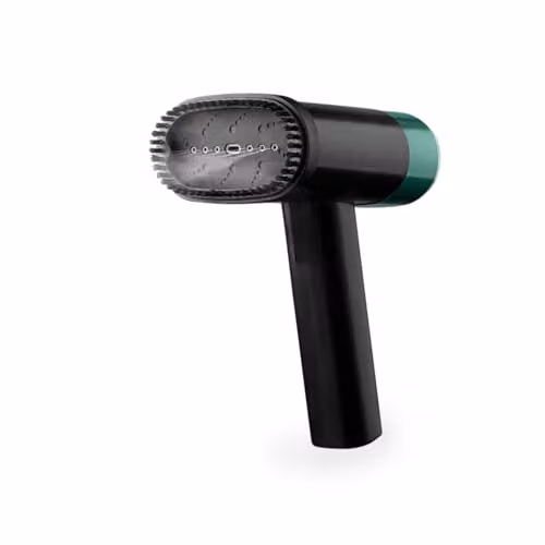 Salter SAL01608 Handheld Foldable Garment Steamer with Brush Attachment, 1200 W, Black and Green
