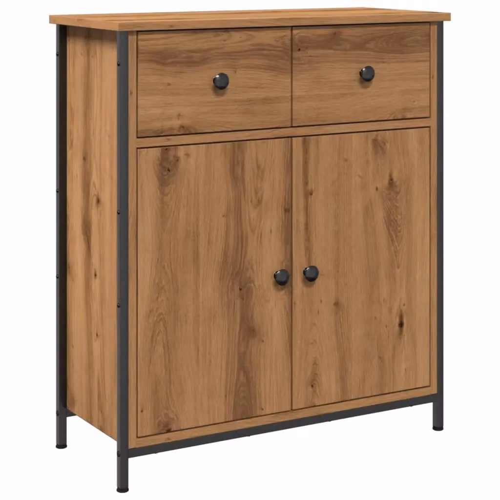 Berkfield Home Artisan Oak Sideboard in Brown, W/D/H: 70 x 41 x 56 cm – 2