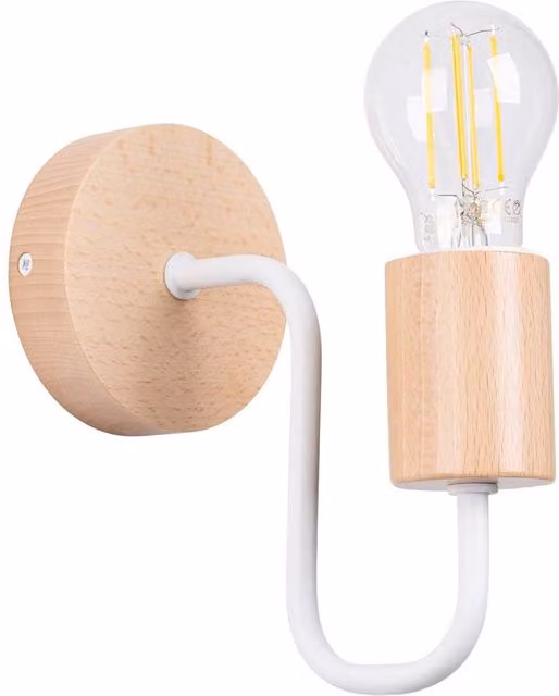 Sollux Lighting Loft Scandinavian Wall Lamp, White, W/D/H: 18.5 x 8.0 x 19.0 cm