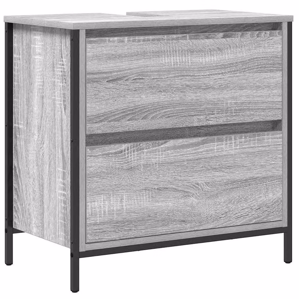 Berkfield Home Decorative Bathroom Basin Cabinet with Drawers, Grey Sonoma, W: 60 cm, D: 34.5 cm – 2