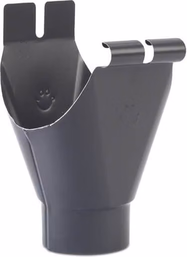 Galeco Galvanised Steel Half Round Gutter Running Outlet, 135mm, Graphite Grey