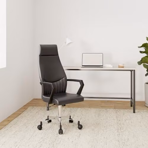 Alphason Brooklyn Black Faux Leather High Back Executive Chair, D/W/H: 56 x 60 x 122 cm – 2