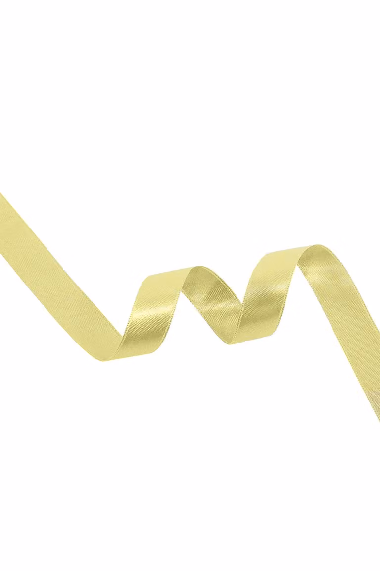 Neel Blue Bright Yellow Double Sided Satin Polyester Ribbon Roll, Width: 0.6 cm, Length: 25 m