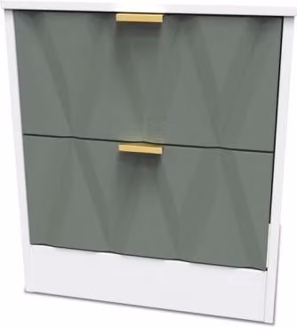 Welcome Las Vegas 2 Drawer Small Bedside Table in Green