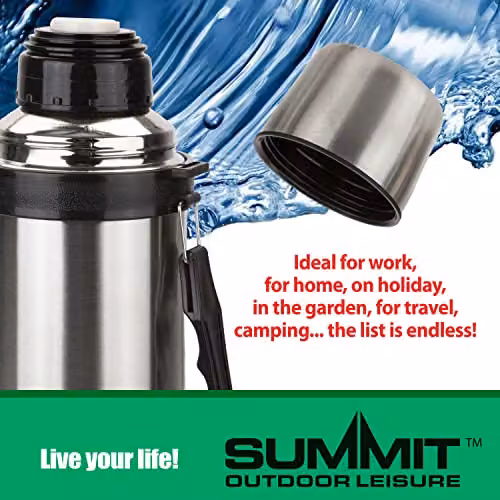 VFM e-Store Duo Cup Stainless Steel Vacuum Flask in Silver, 1 l – 5