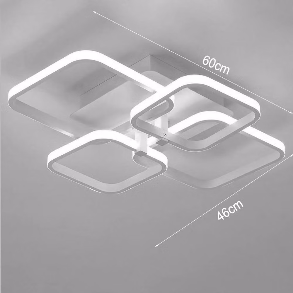 ExtraStar Minimalist Overlapping Square LED Ceiling Light in White – 2